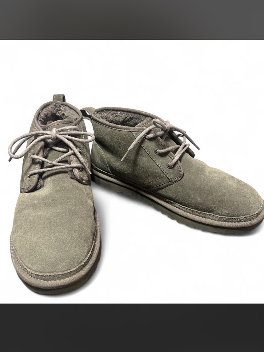 Men’s UGG Gray Neumel Suede Sherpa Lined Chukka Lace Up Boots size 12